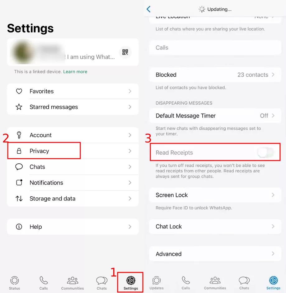 How to Disable Blue Tick in Official WhatsApp