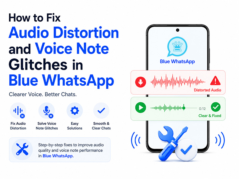 How to Fix Audio Distortion and Voice Note Glitches in Blue WhatsApp