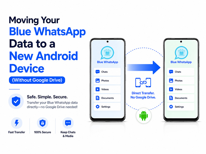 Moving Your Blue WhatsApp Data to a New Android Device (Without Google Drive)