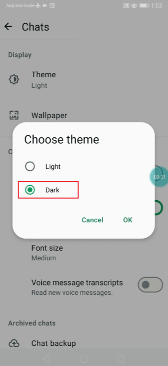 How to Turn On Dark Mode in Blue WhatsApp