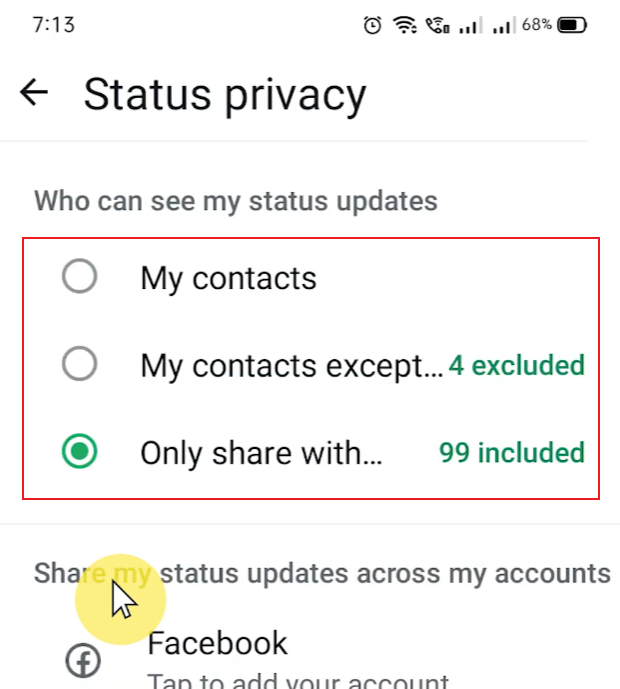 How to Change WhatsApp Status Privacy